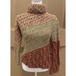 Sigrid Olsen Hand Knitted Sweater Women’s Multicolor Silk Alpaca Size PS